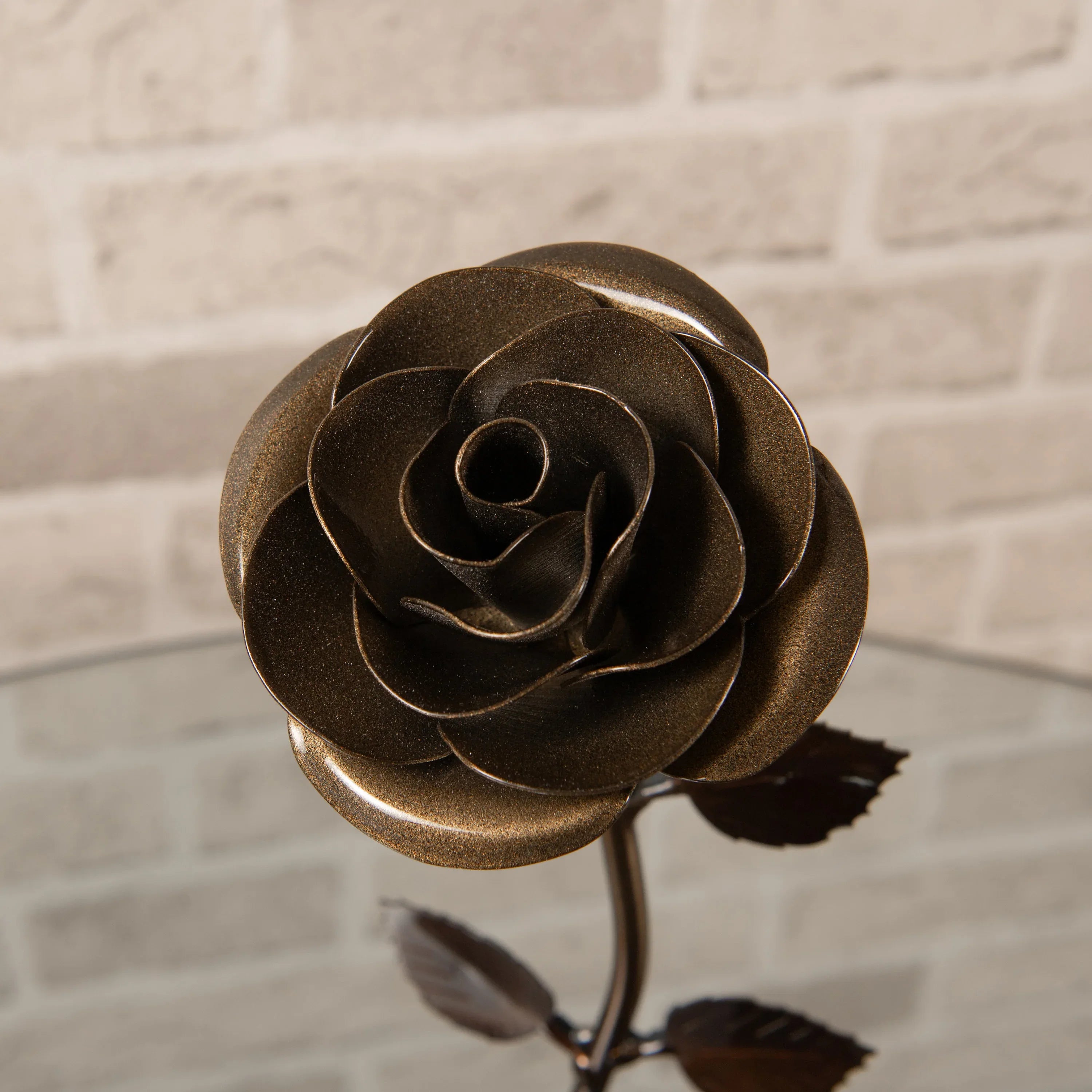 Hand-Forged Bronze Rose - Old West Iron