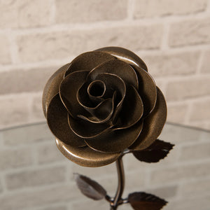 Hand-Forged Bronze Rose - Old West Iron
