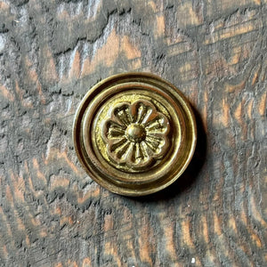 Brass Floral Rosette with 1/4” Threaded Hole - Old West Iron