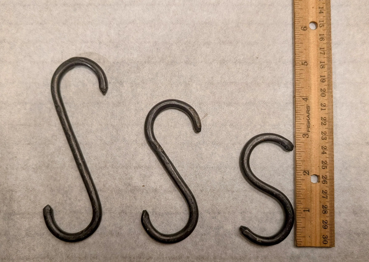 Hand Forged Simple S Hooks - Old West Iron