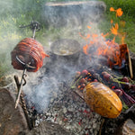 Hand Forged Rotisserie Ground Camping Spit - Old West Iron