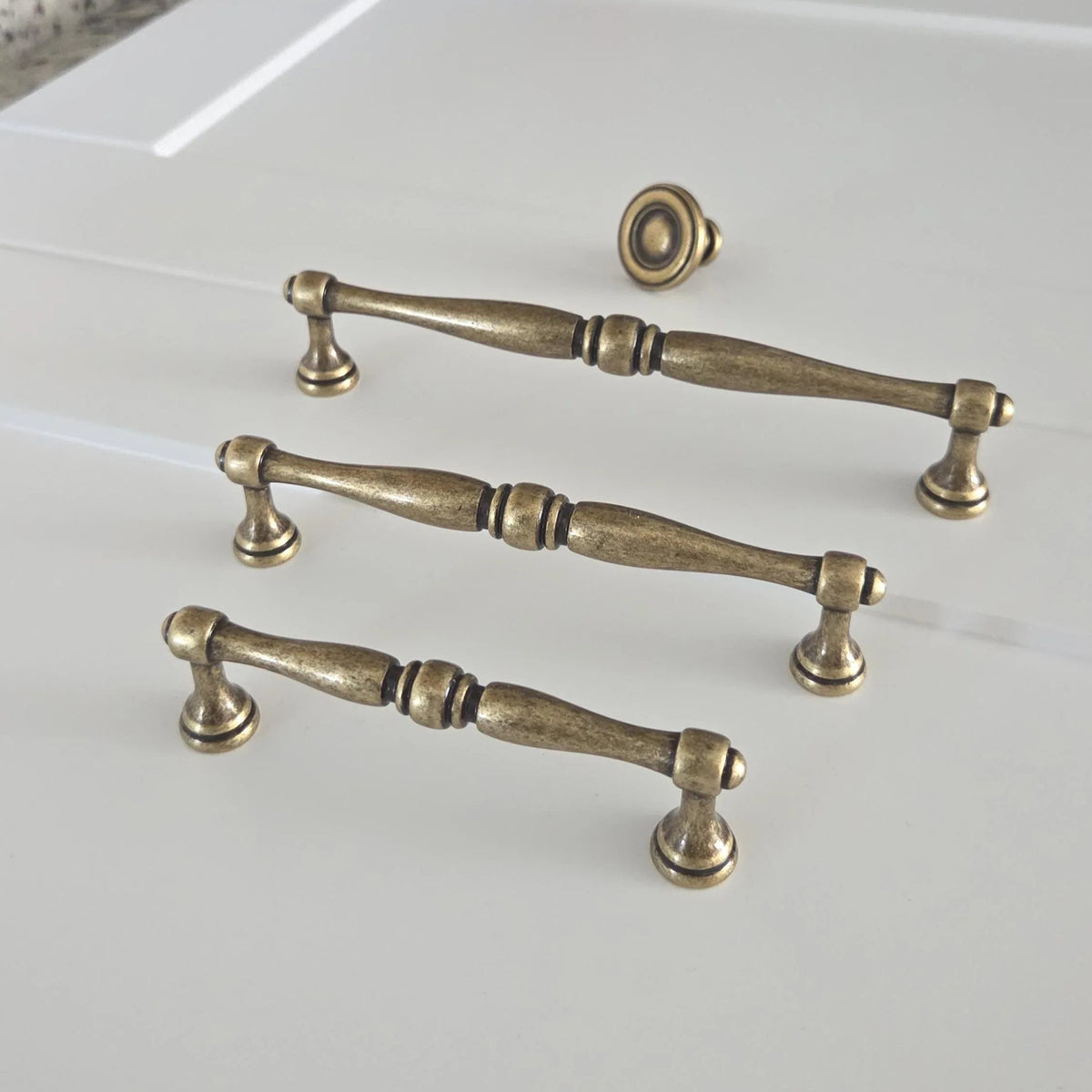 Vintage Drawer Pulls in Antique Brass - Old West Iron
