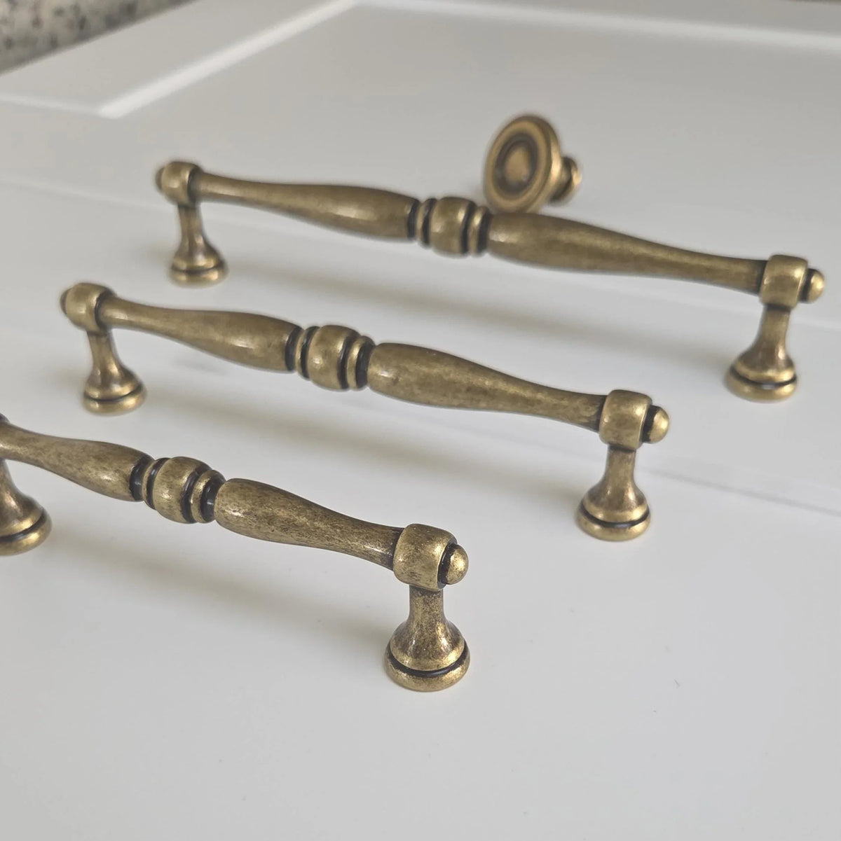 Vintage Drawer Pulls in Antique Brass - Old West Iron