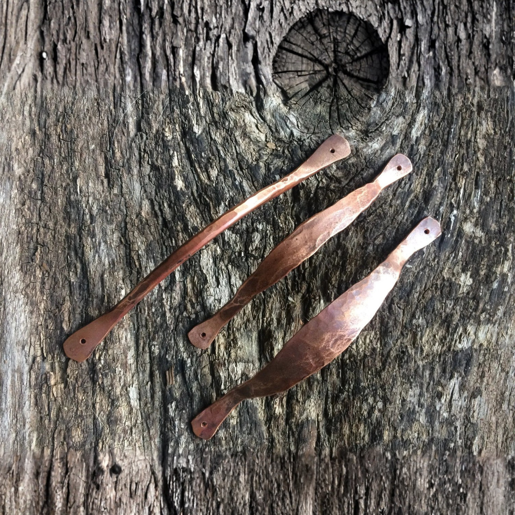 Delicate Solid Copper Drawer Pulls