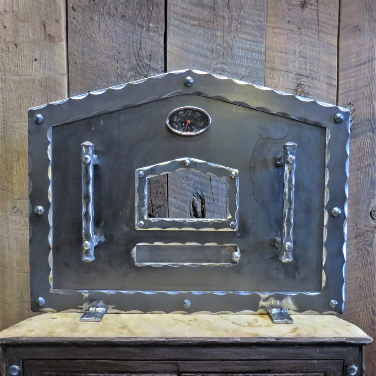 Custom Old World Arched Freestanding Pizza Oven Door