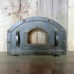 Old World Arched Freestanding Pizza Oven Door - Small 12" tall x 20" wide