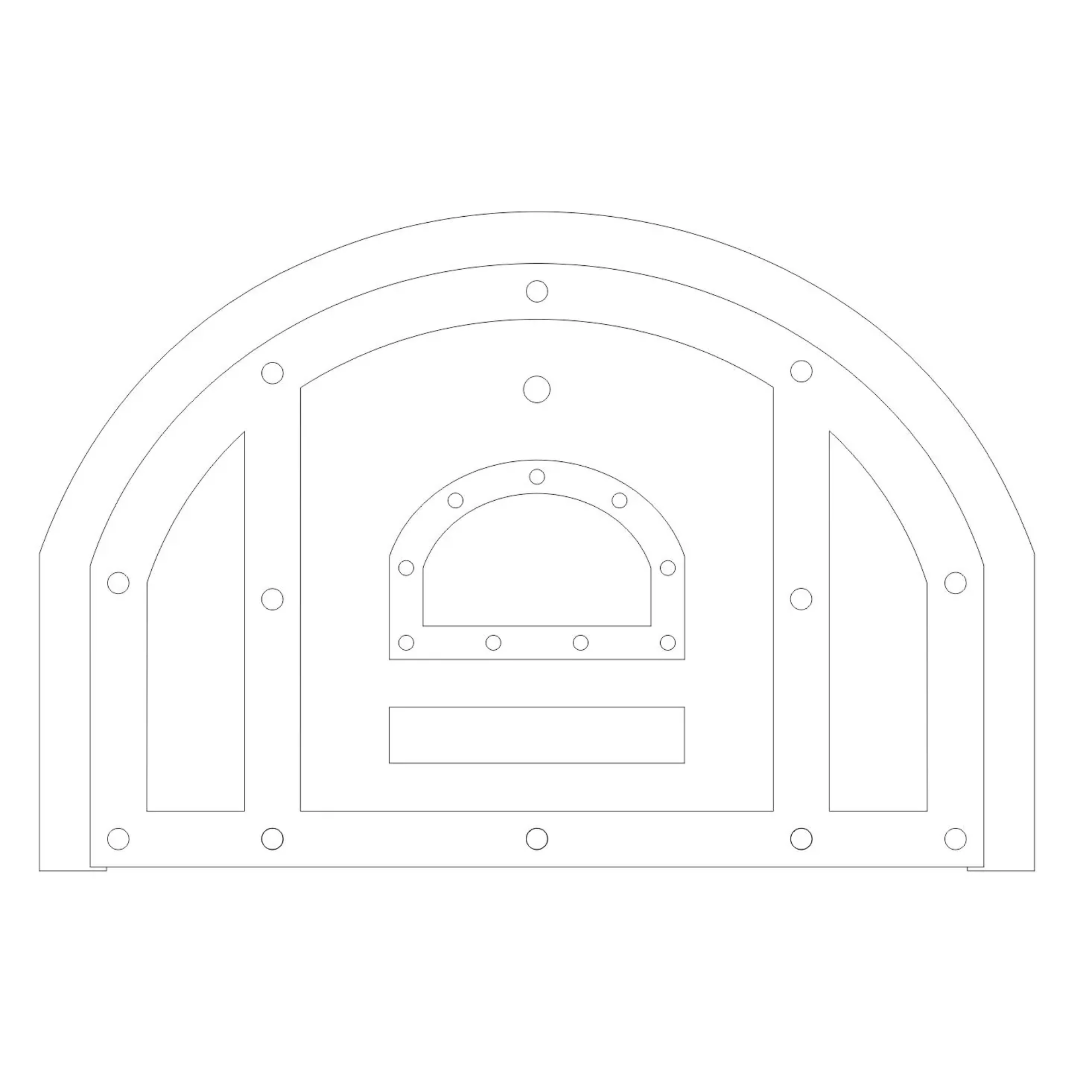 Custom Tuscan Arched Hinged Pizza Oven Door