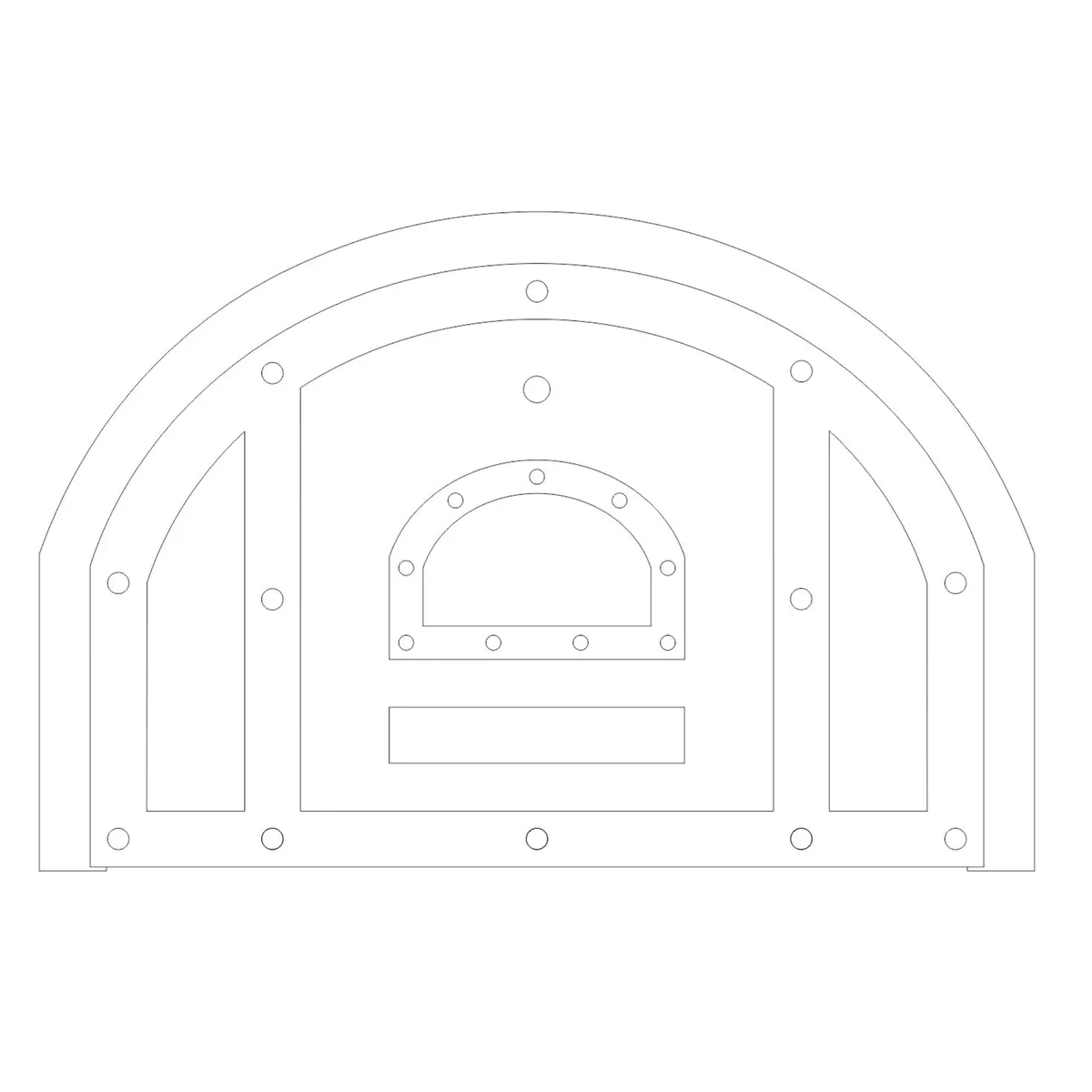 Custom Tuscan Arched Hinged Pizza Oven Door