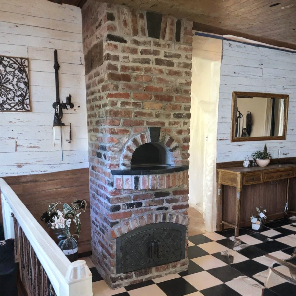 French Country Arched Hinged Pizza Oven Door