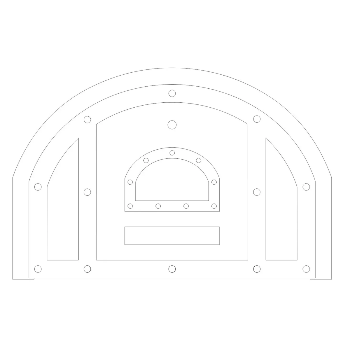 Tuscan Arched Hinged Pizza Oven Door