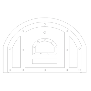 Porte de four à pizza à charnière arquée toscane - Petit 12" de haut x 20" de large / Non isolée