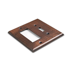 Hand Hammered Copper Toggle Rocker Combination Switch Plate