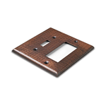 Hand Hammered Copper Toggle Rocker Combination Switch Plate