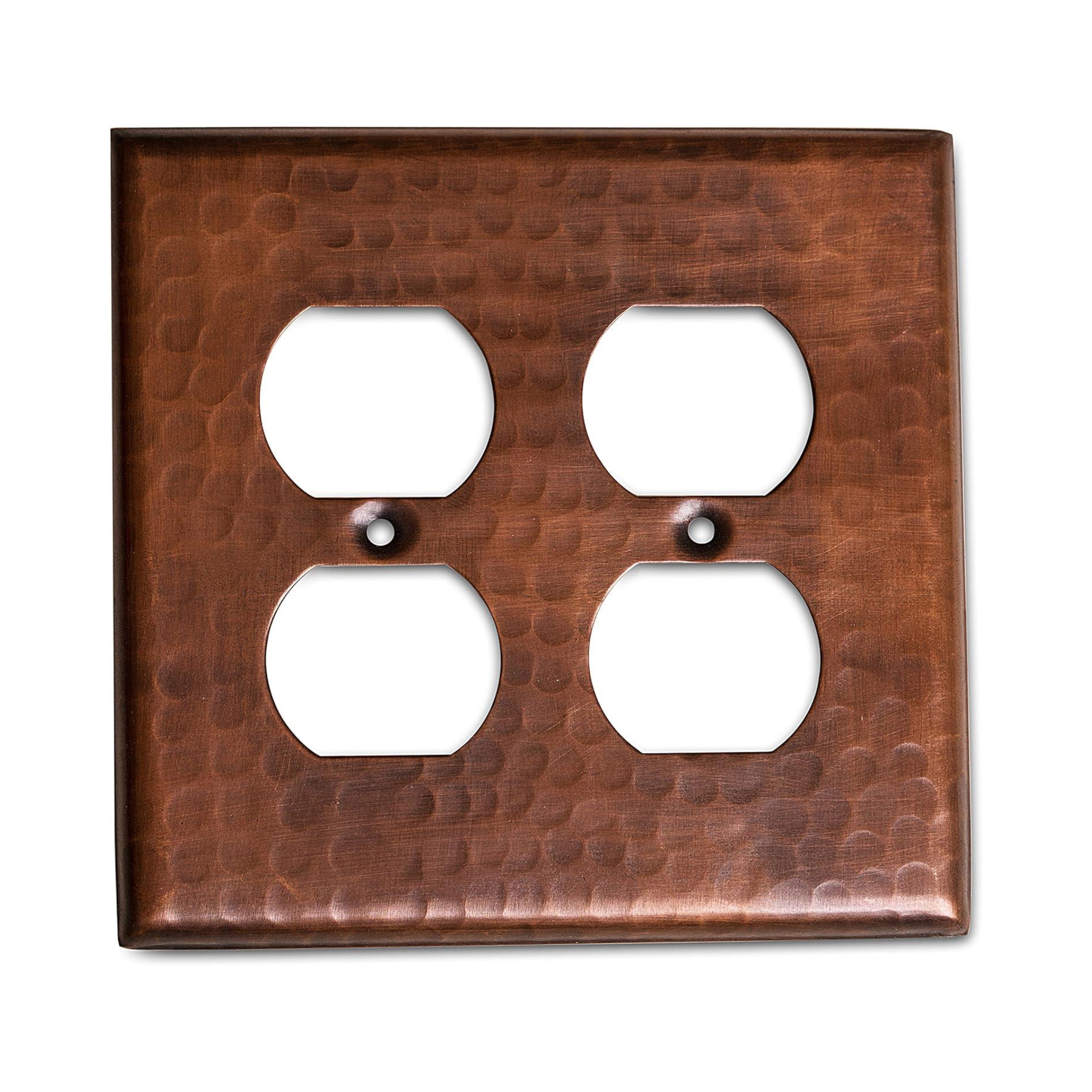 Pure Copper Hammered Double Duplex Wall Plate