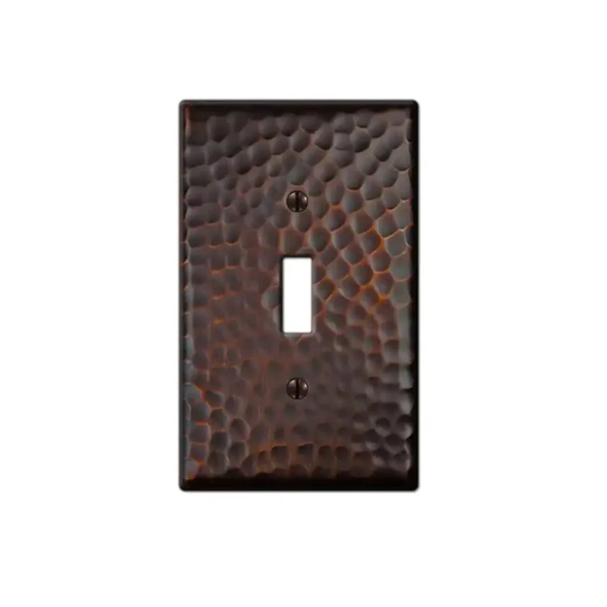 Aged Bronze Hammered Single Gang Switch Cover