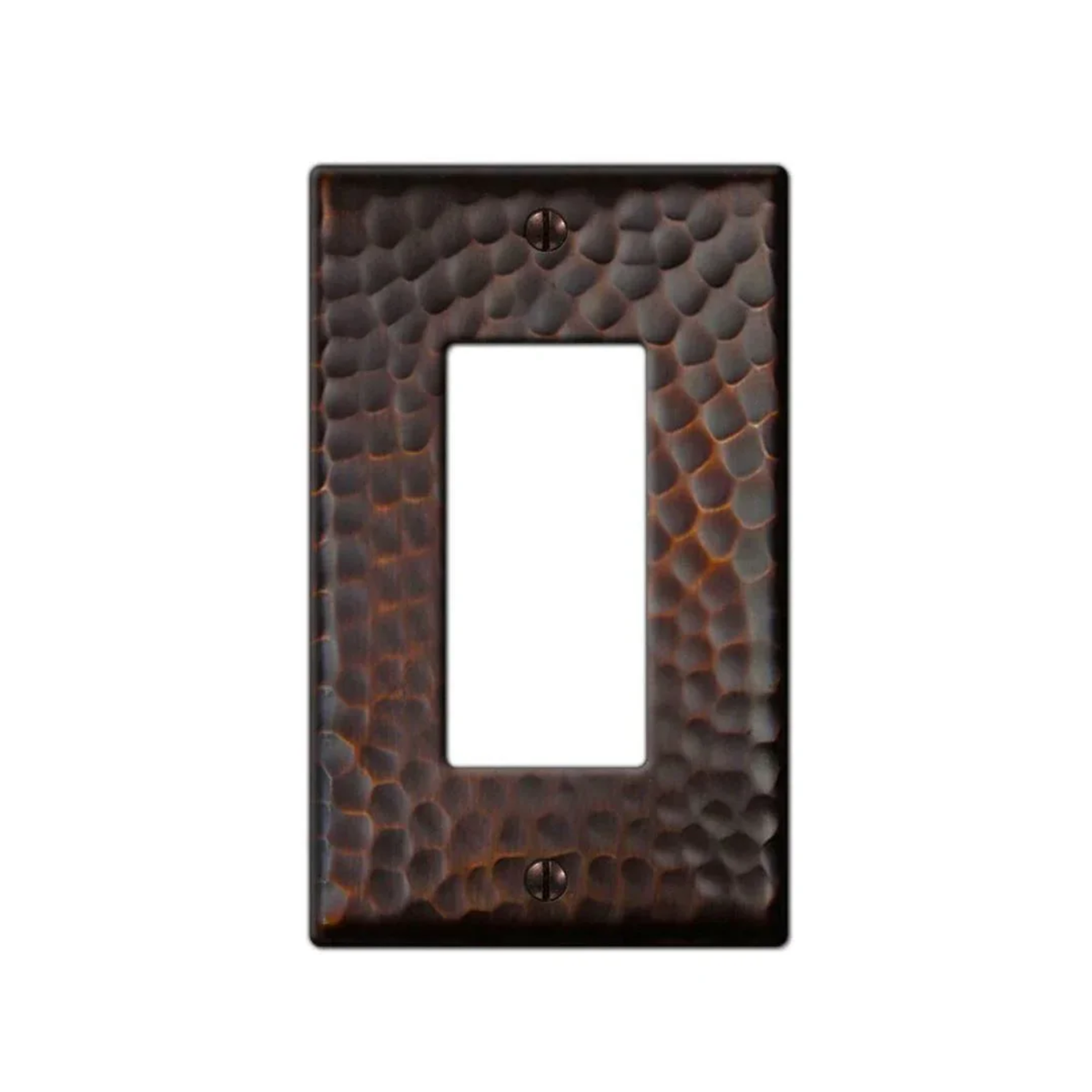 Aged Bronze Hammered Single Rocker Switch Plate