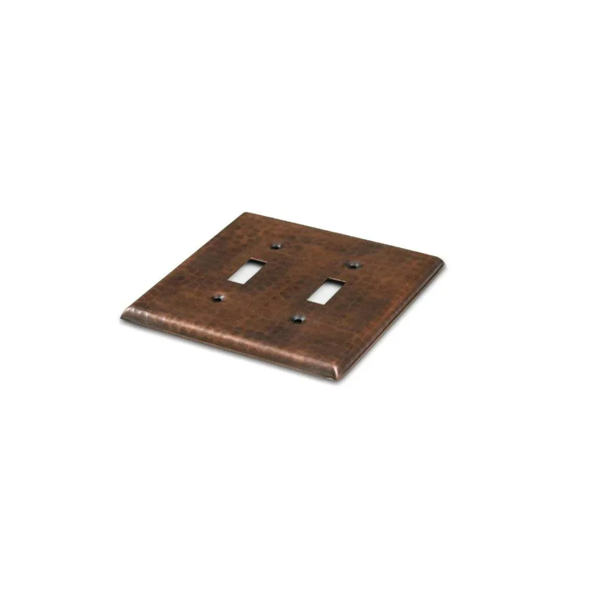 Solid Copper Hammered Double Switch Plate Cover