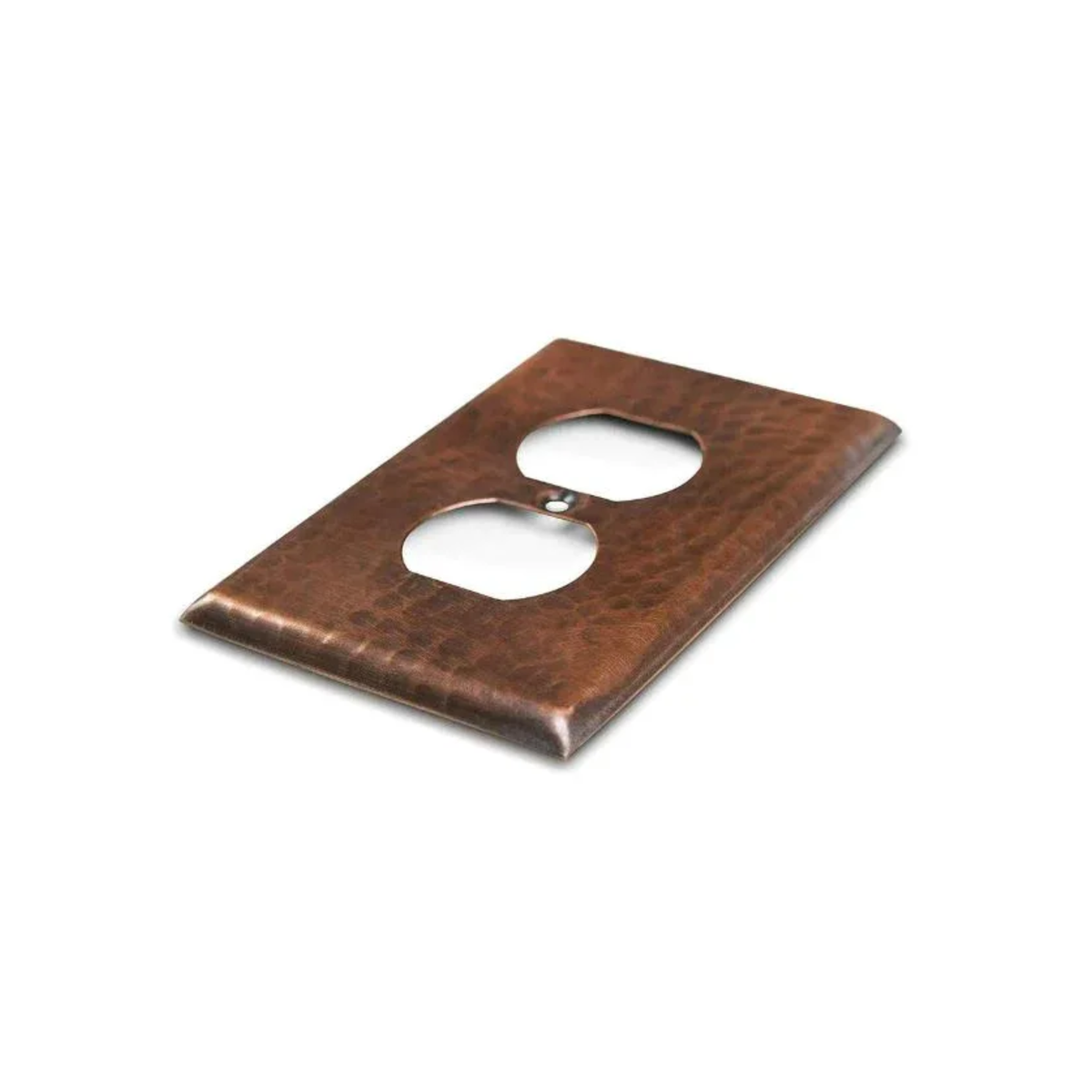 Solid Copper Hammered Duplex Outlet Cover