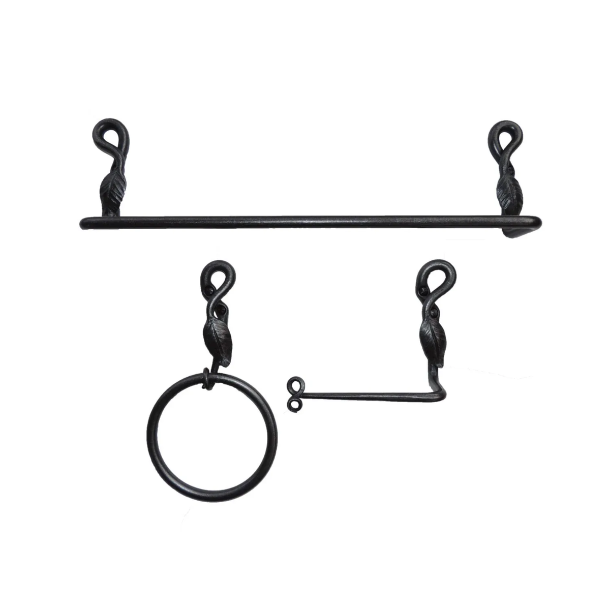 Wrought Iron Bathroom Accessories Leaf Set of 3