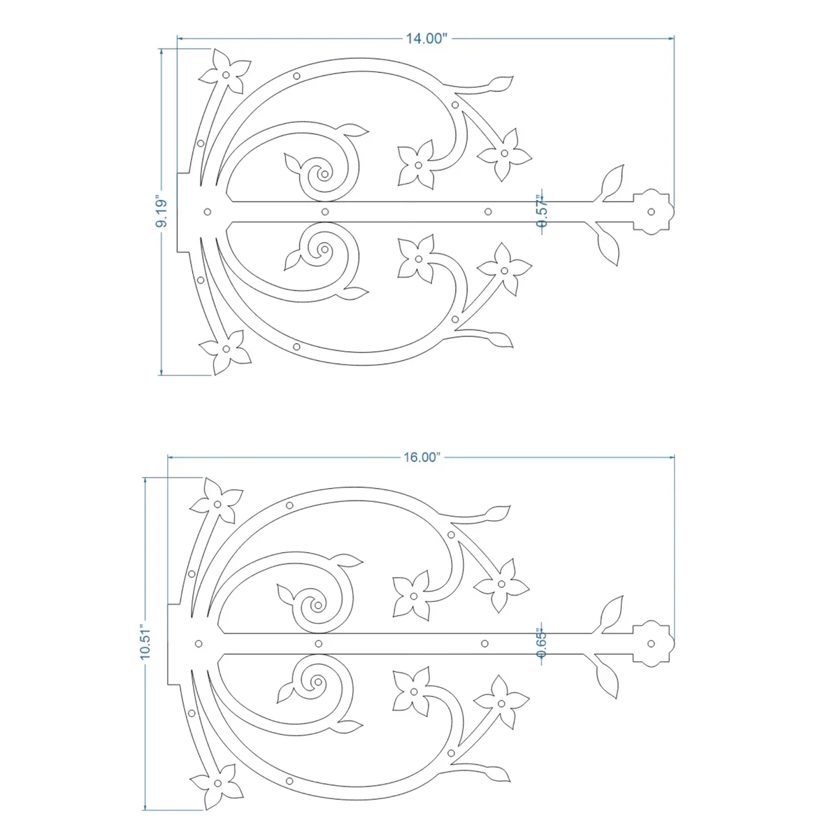 Polish Iron Garage Door Dummy Hinge Strap