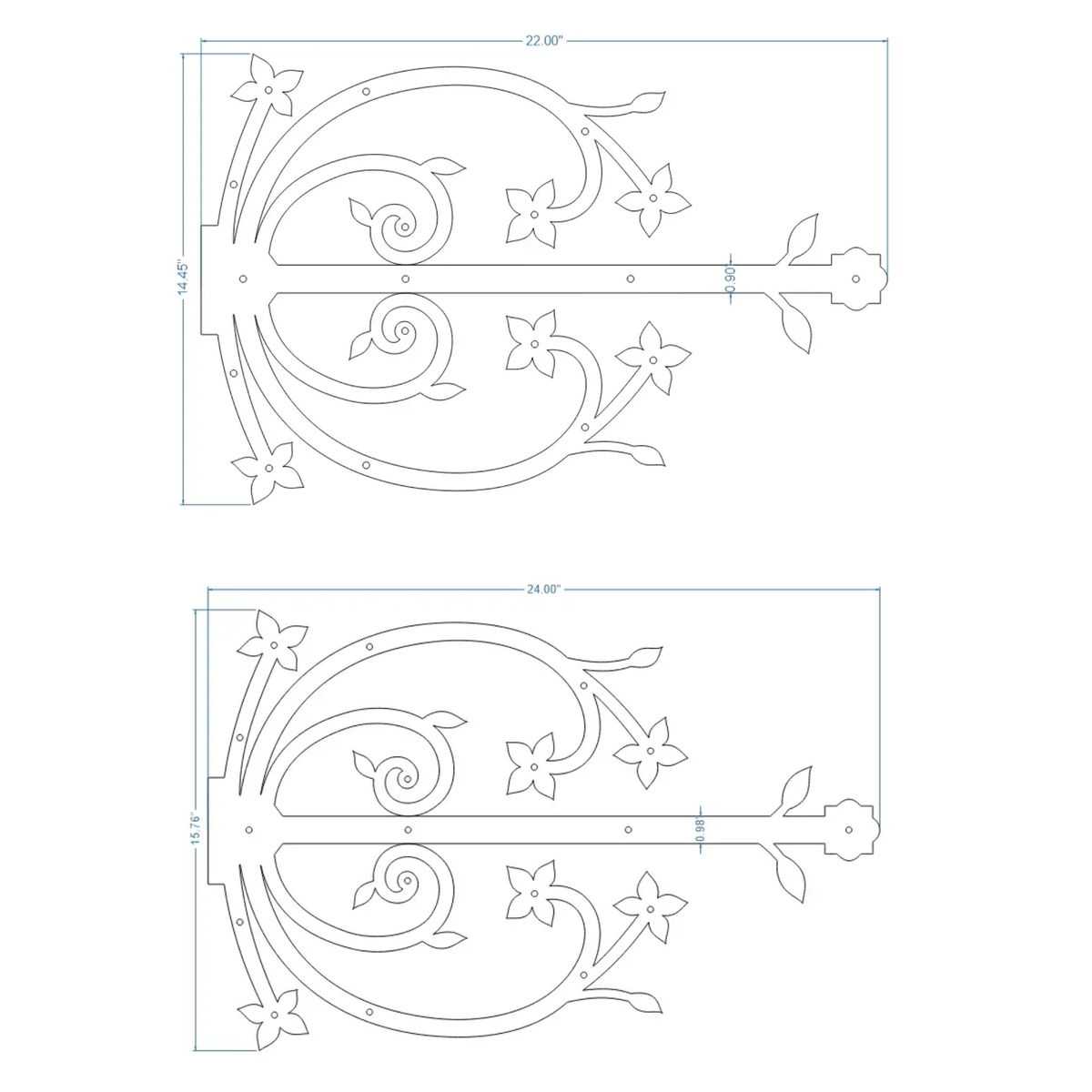 Polish Iron Garage Door Dummy Hinge Strap