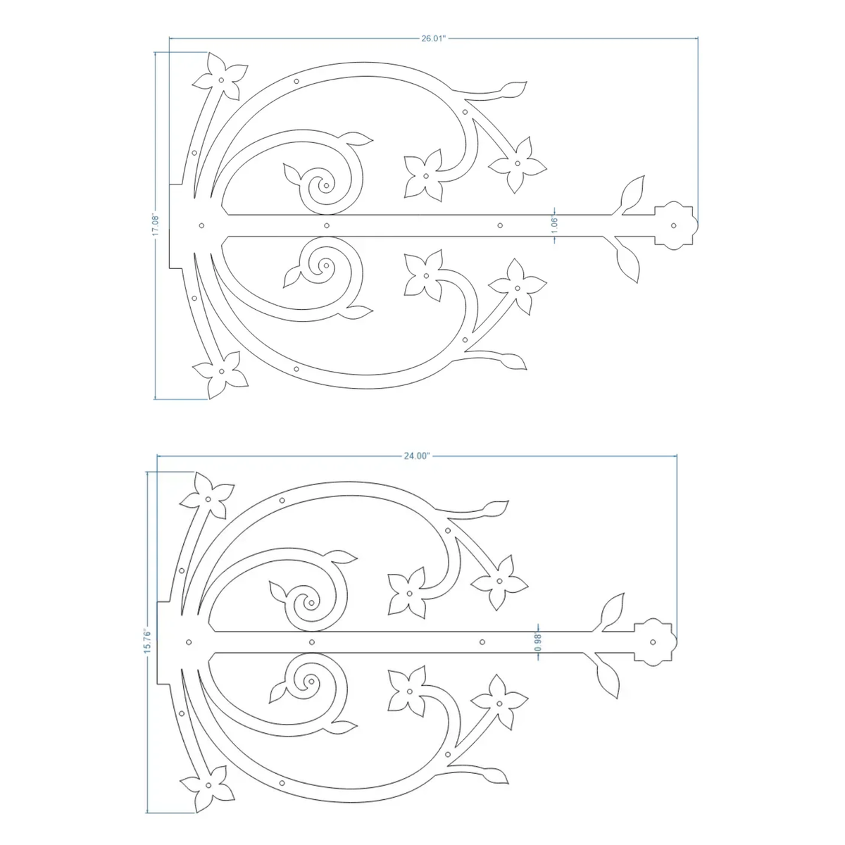 Polish Iron Garage Door Dummy Hinge Strap