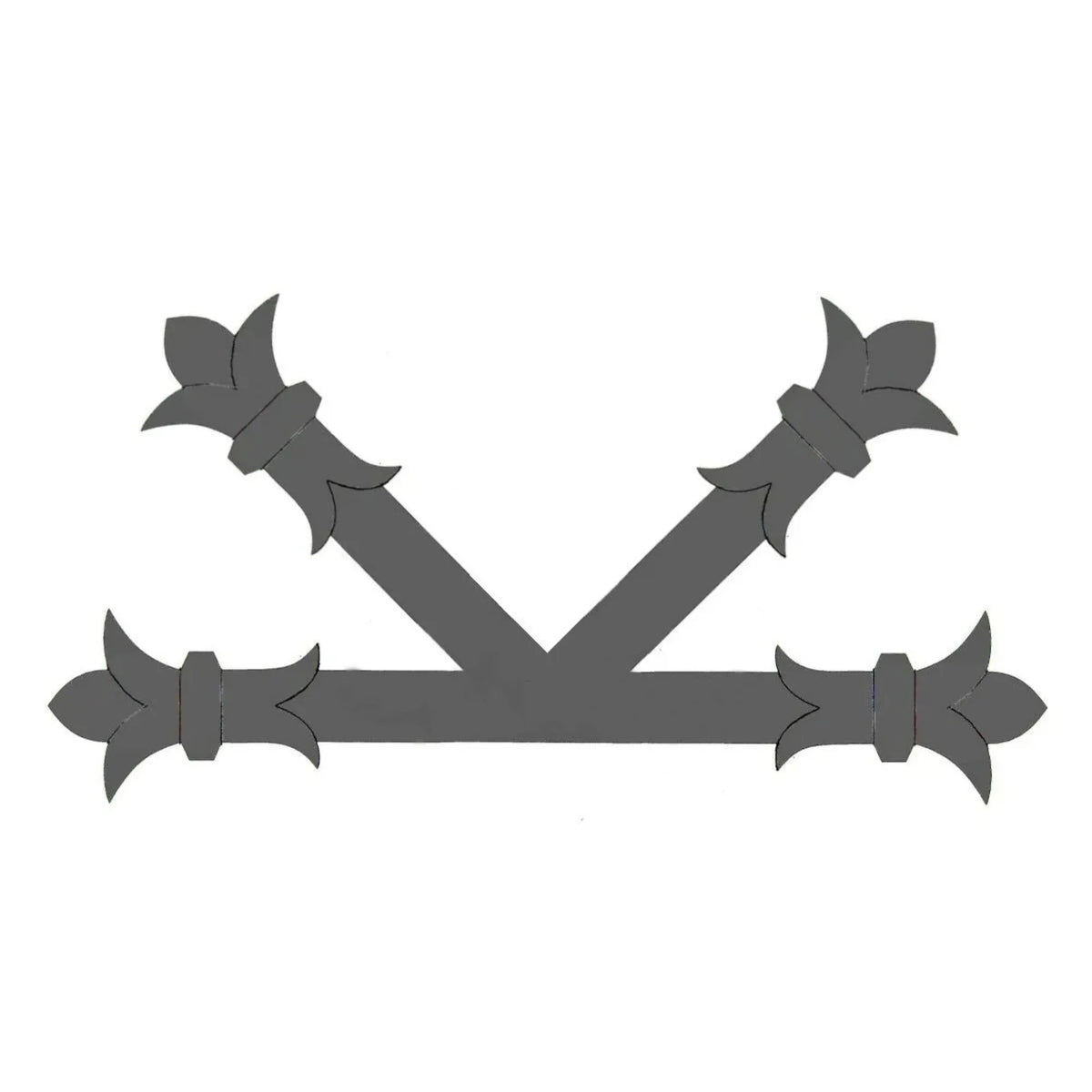 Babylonian Fleur De Lis Iron "K" Plate - Old West Iron