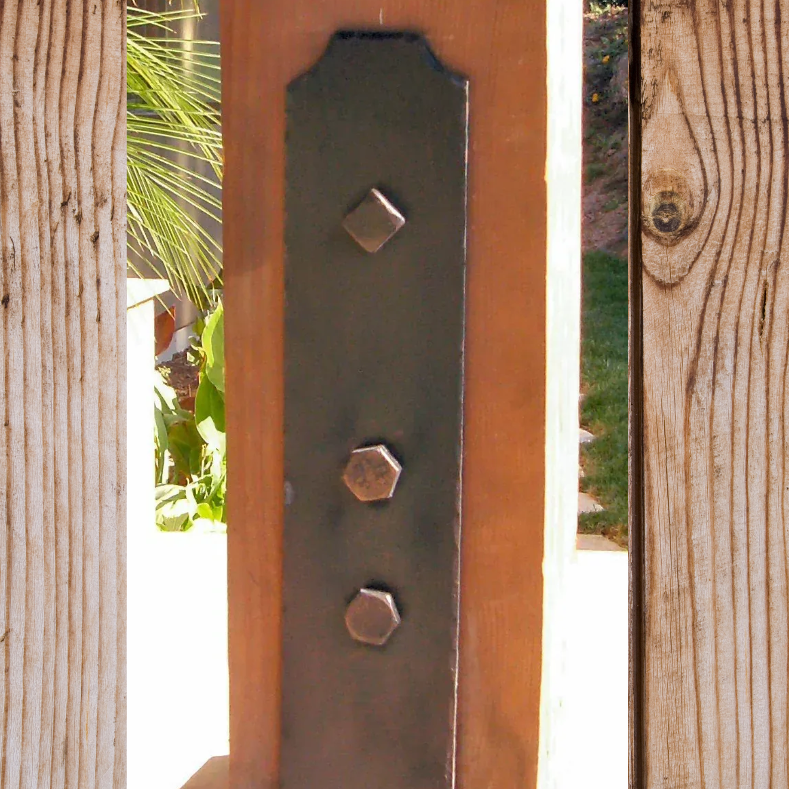 Transitional Iron Faux Post Base - Straps Only, No Base  | Not Structural
