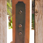 Transitional Iron Faux Post Base - Straps Only, No Base  | Not Structural