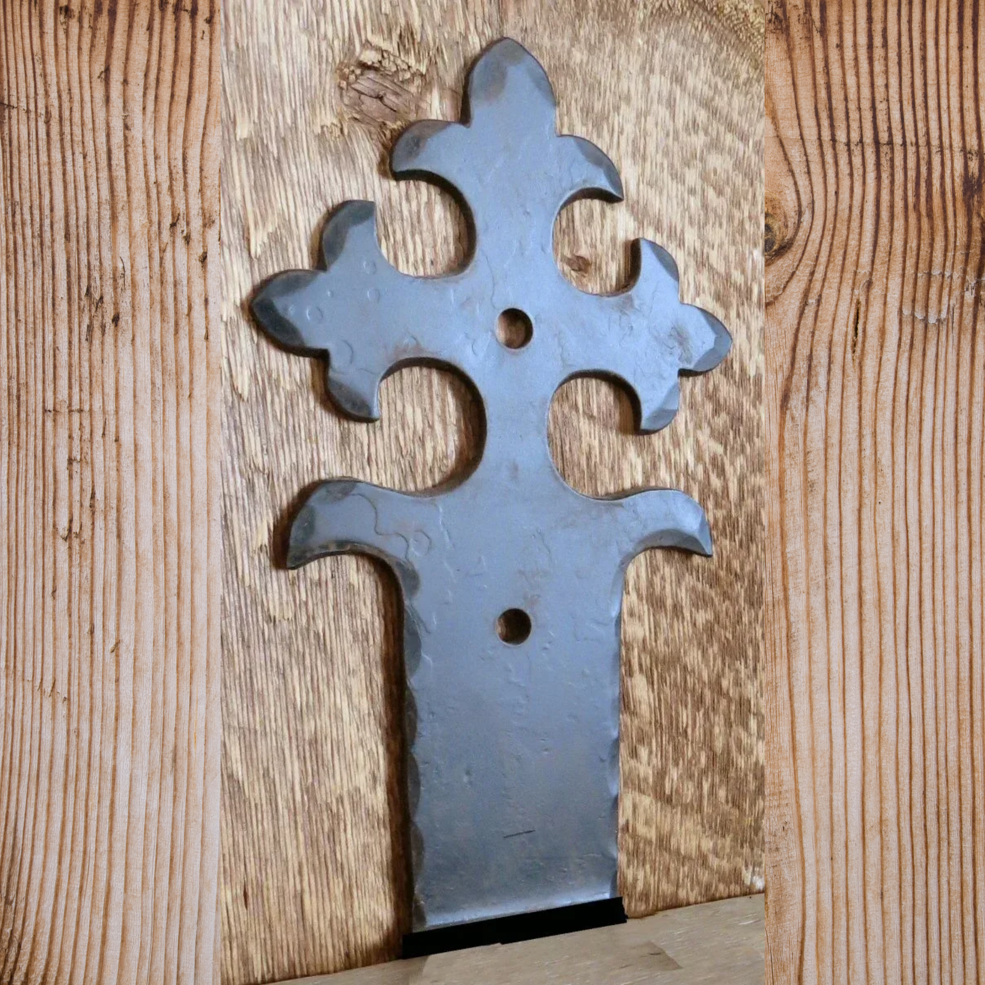 Portuguese Gothic Iron Faux Post base - Straps Only, No Base  | Not Structural
