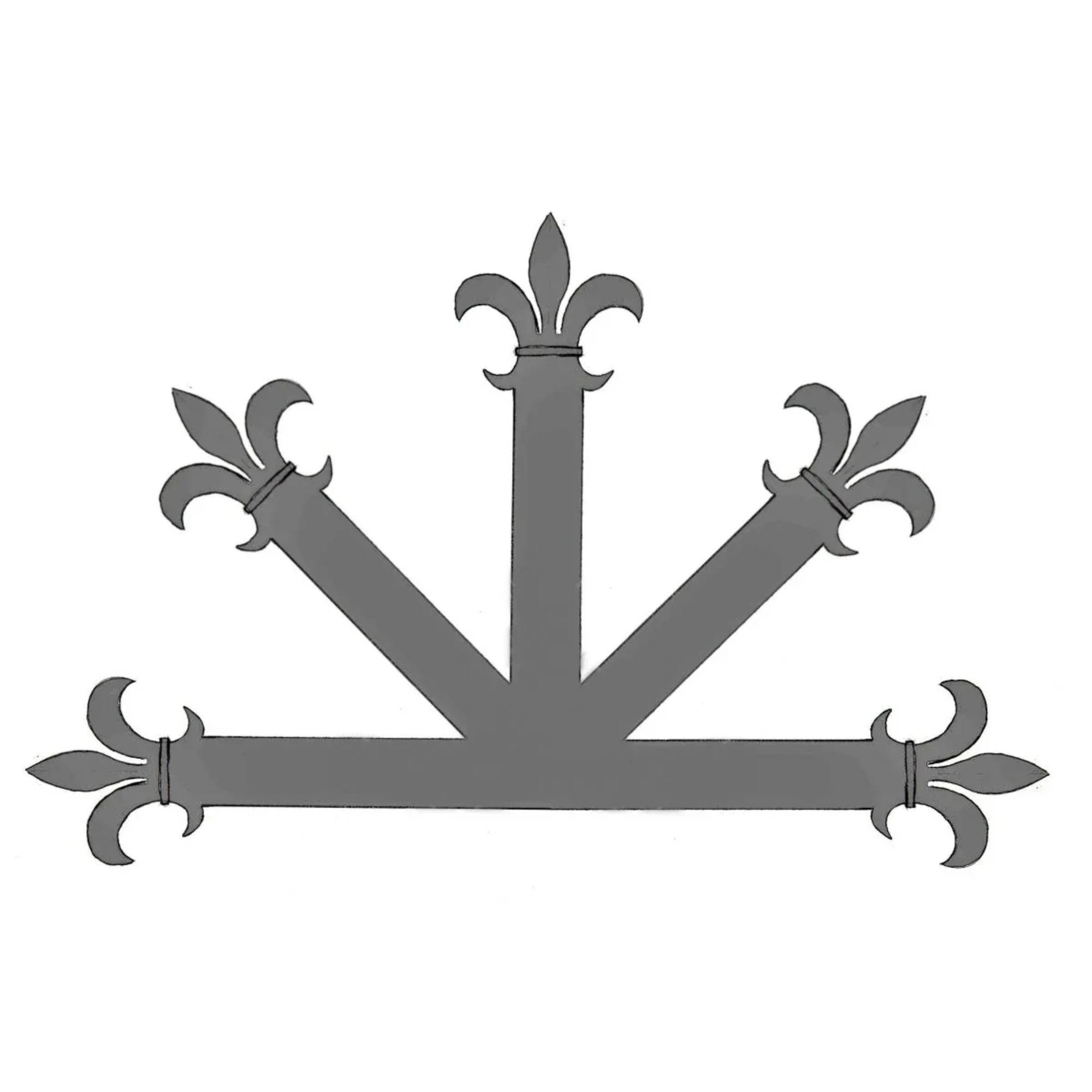 Egyptian Fleur De Lis Iron Center Plate