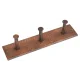 Hammered Copper Robe Hook Rack (Three Hooks) in Oil Rubbed Bronze - Old West Iron