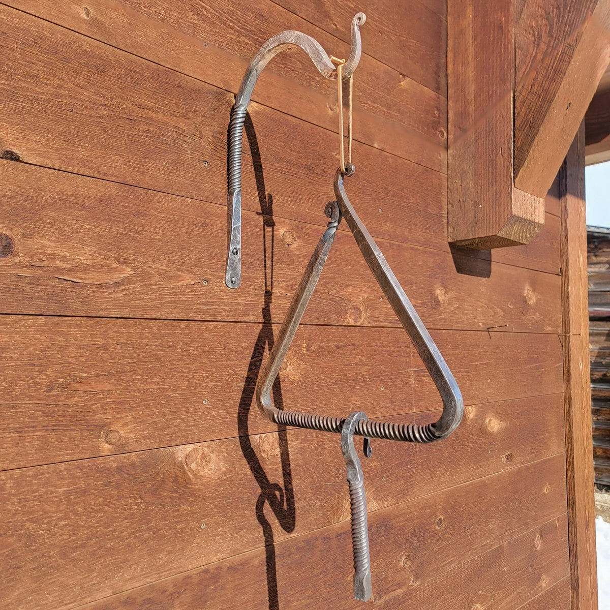 Hand Forged Twisted Iron Dinner Triangle - Old West Iron