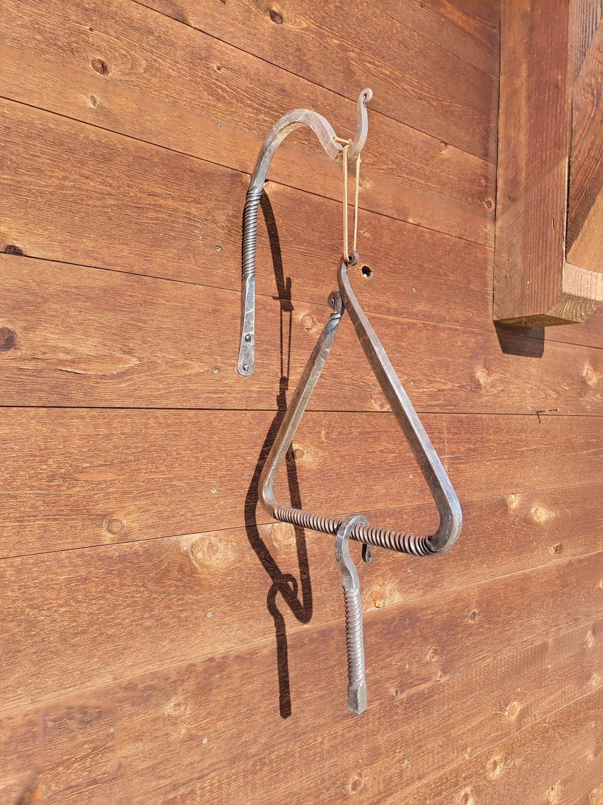 Hand Forged Twisted Iron Dinner Triangle - Old West Iron
