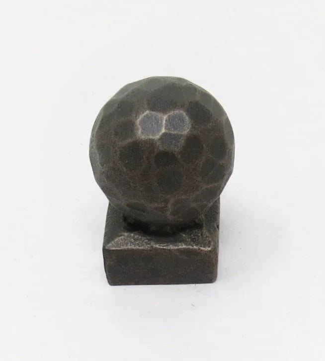 Rustic Hammered Ball Cabinet Knob - Old West Iron
