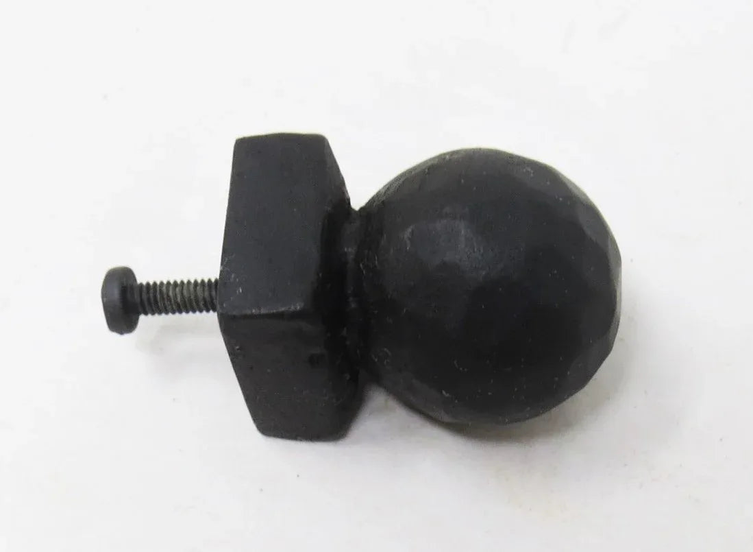 Rustic Hammered Ball Cabinet Knob - Old West Iron