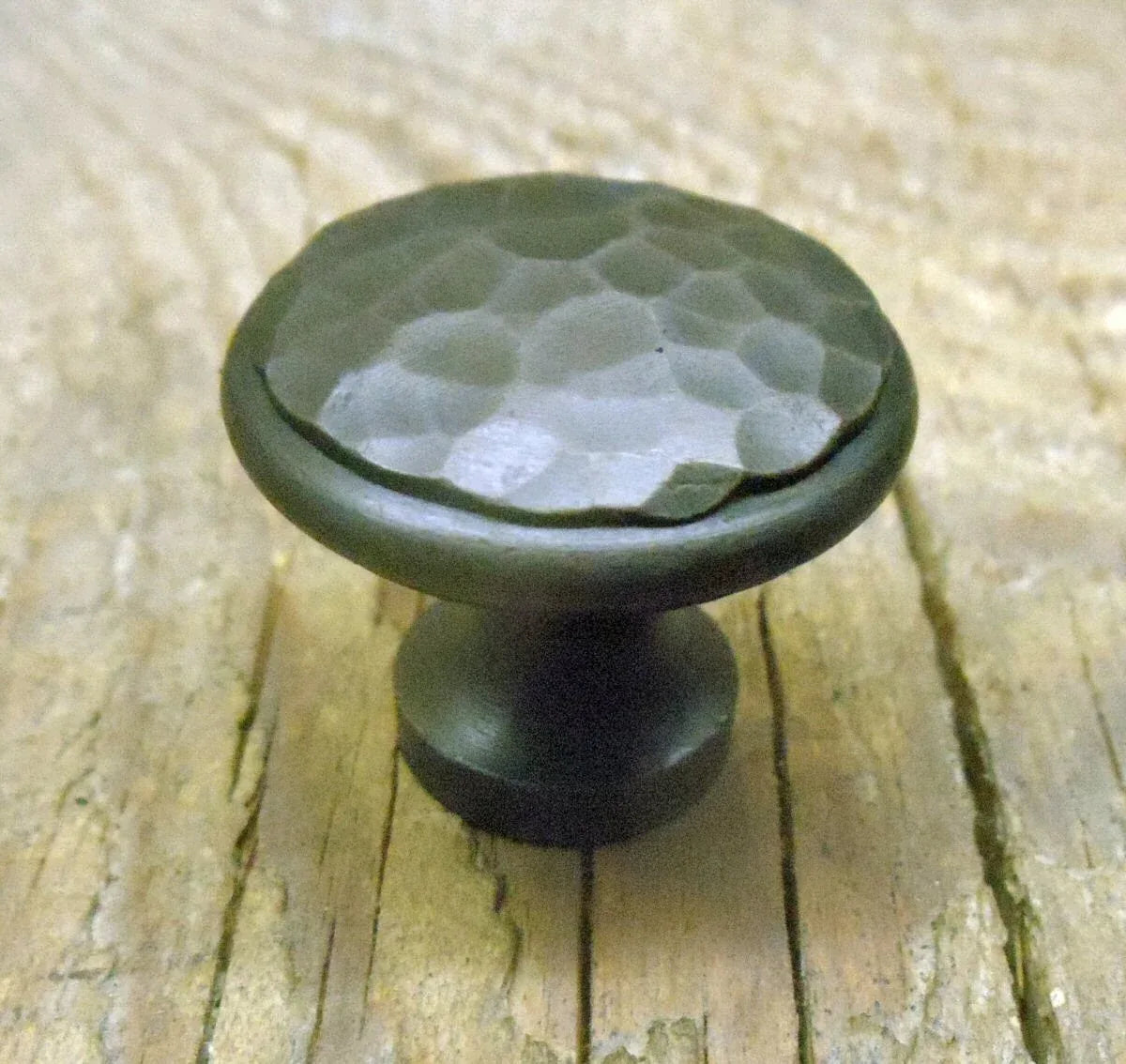Round Hammered Cabinet Knob - Old West Iron