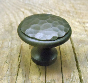 Round Hammered Cabinet Knob - Old West Iron