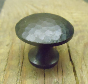 Simple Round Hammered Cabinet Knob - Old West Iron