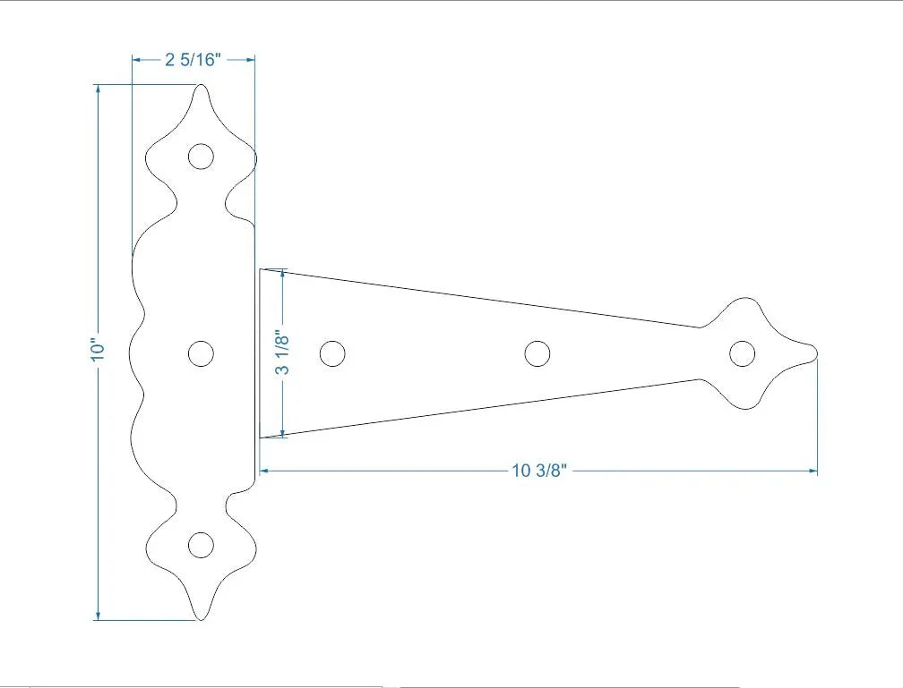 Tudor Revival Iron Hinge - Old West Iron