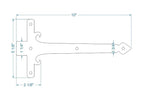Georgian Iron Garage Door Dummy Hinge Strap - Old West Iron