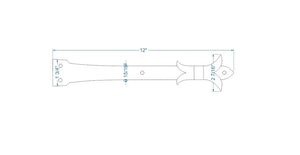 Babylonian Fleur De Lis Iron Garage Door Dummy Hinge Strap - Old West Iron