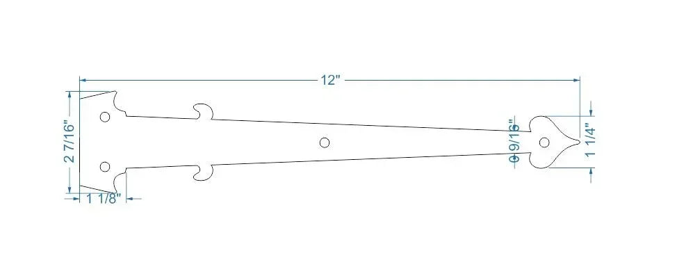 Federal Iron Garage Door Dummy Hinge Strap - Old West Iron