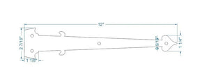Federal Iron Garage Door Dummy Hinge Strap - Old West Iron