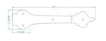 French Country Revival Iron Garage Door Dummy Hinge Strap - Old West Iron