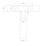 Transitional Iron T Face Plate - Old West Iron