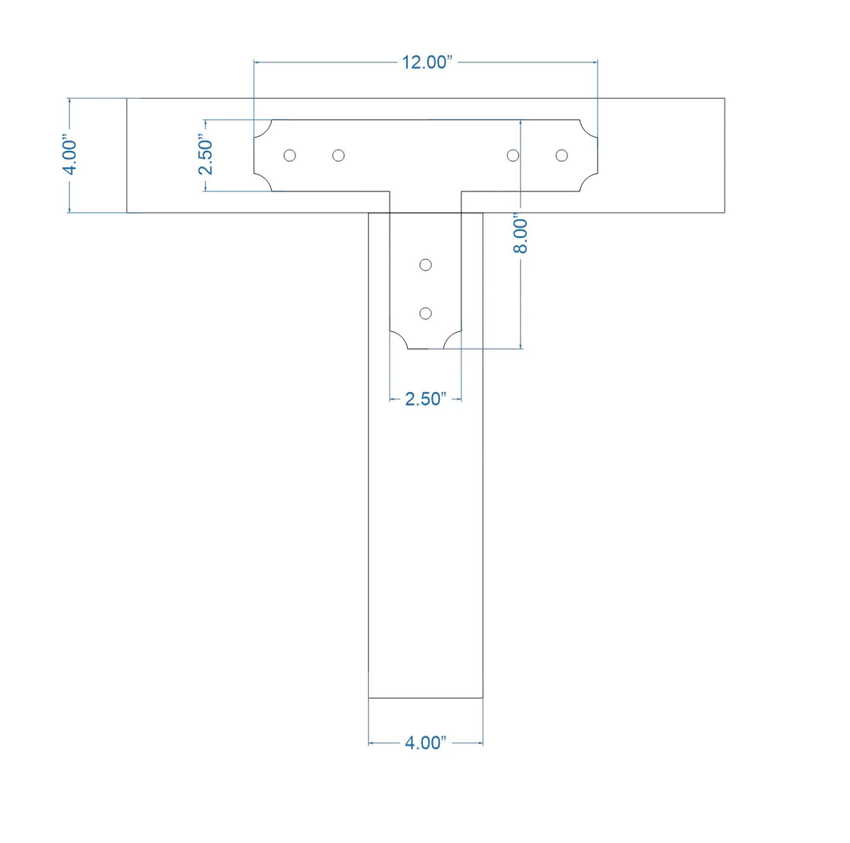 Transitional Iron T Face Plate - Old West Iron