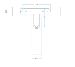 Colonial Iron T Face Plate - Old West Iron