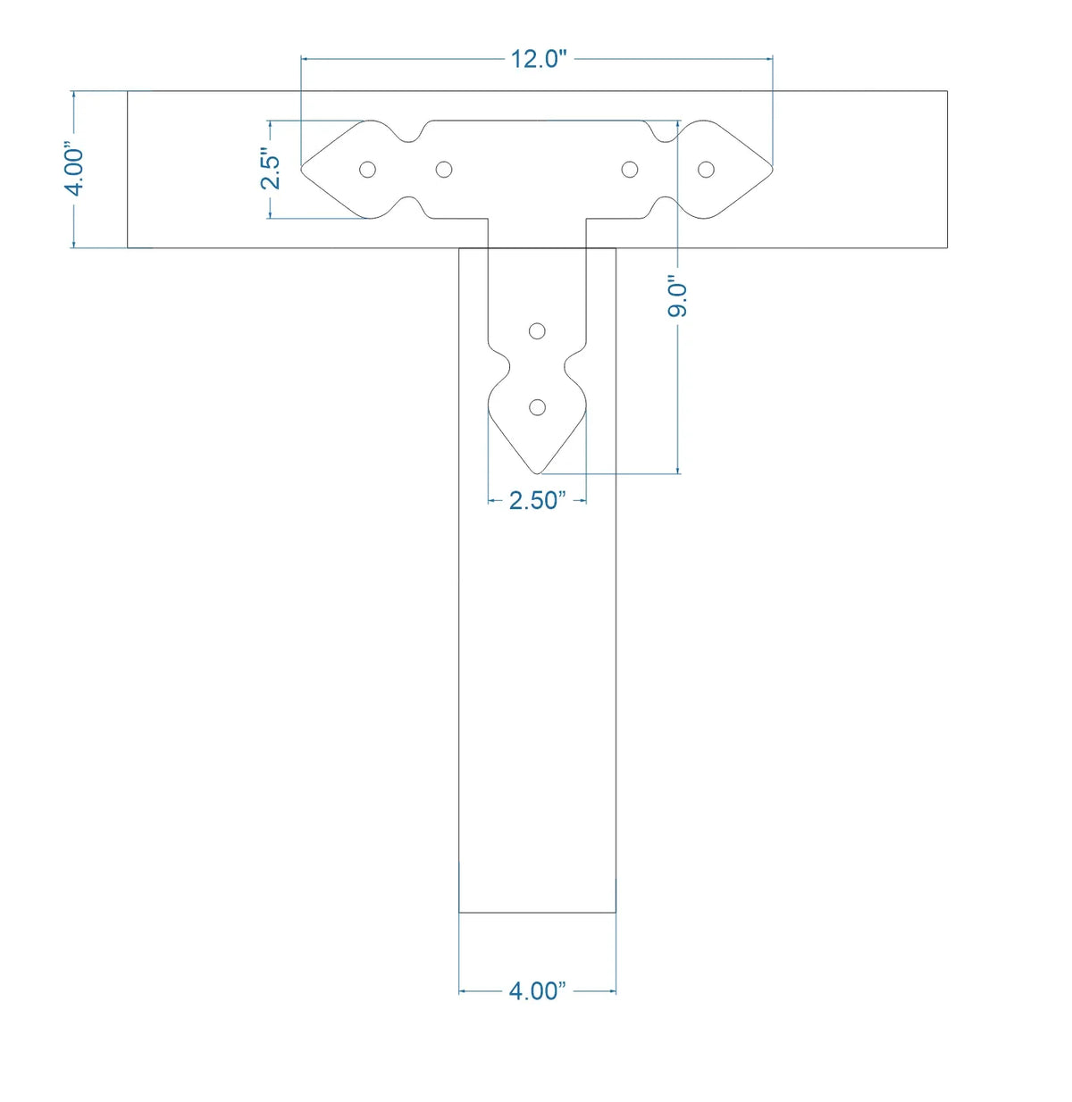 Rustic Iron T Face Plate - Old West Iron