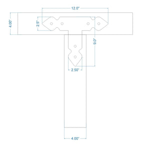 Rustic Iron T Face Plate - Old West Iron